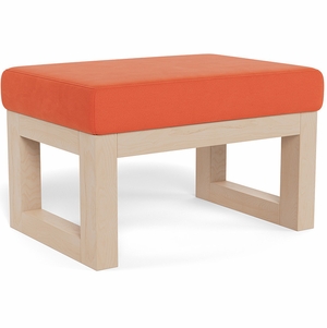 Monte Design Joya Ottoman - Clear Maple / Orange Performance Microfiber