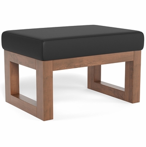 Monte Design Joya Ottoman - Walnut / Black Enviroleather