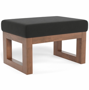 Monte Design Joya Ottoman - Walnut / Black Performance Microfiber