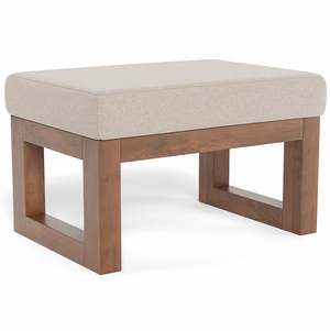 Monte Design Joya Ottoman - Walnut / Oatmeal Italian Wool