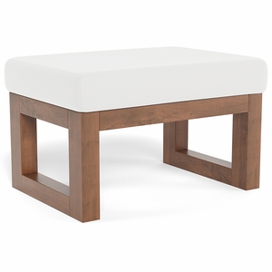 Monte Design Joya Ottoman - Walnut / White Enviroleather