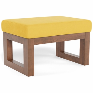 Monte Design Joya Ottoman - Walnut / Yellow Performance Microfiber