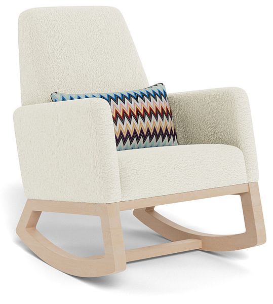 Monte Design Joya Rocker - Clear Maple Base / Faux Sheepskin Fabric / Authentic Missoni Fabric Pillow