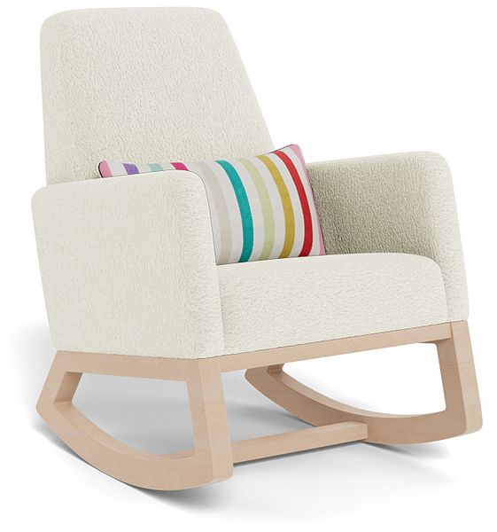 Monte Design Joya Rocker - Clear Maple Base / Faux Sheepskin Fabric / Stripes by Kate Spade New York Pillow