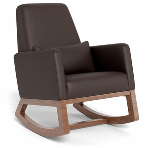Monte Design Joya Rocker - Walnut Base / Brown Enviroleather Fabric