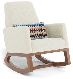 Monte Design Joya Rocker - Walnut Base / Faux Sheepskin Fabric / Authentic Missoni Fabric Pillow