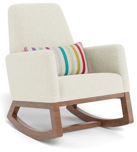 Monte Design Joya Rocker - Walnut Base / Faux Sheepskin Fabric / Stripes by Kate Spade New York Pillow