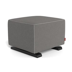 Monte Design Luca Ottoman - Espresso Base / Dark Grey Italian Wool Fabric / Light Grey Piping