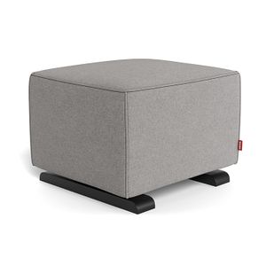 Monte Design Luca Ottoman - Espresso Base / Light Grey Italian Wool Fabric / Light Grey Piping