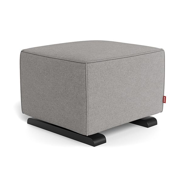 Monte Design Luca Ottoman - Espresso Base / Light Grey Italian Wool Fabric / Light Grey Piping