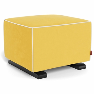 Monte Design Luca Ottoman - Espresso Base / Yellow Performance Microfiber Fabric / White Piping