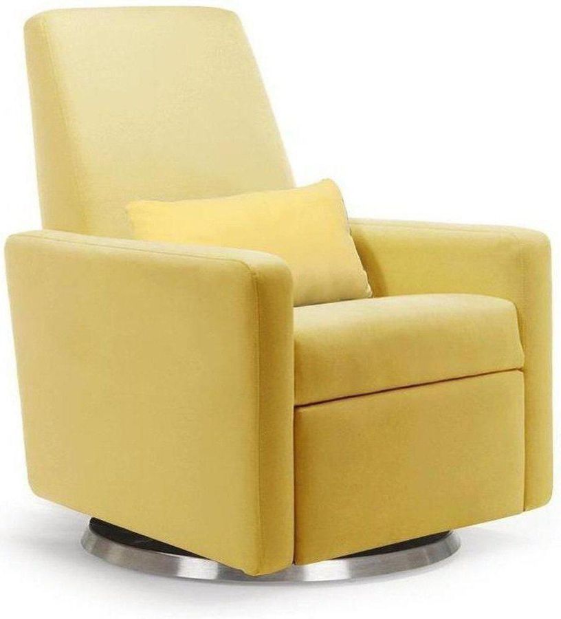 Monte Design Motorized Grano Glider Recliner Stainless Steel Swivel and Glide Base / Yellow