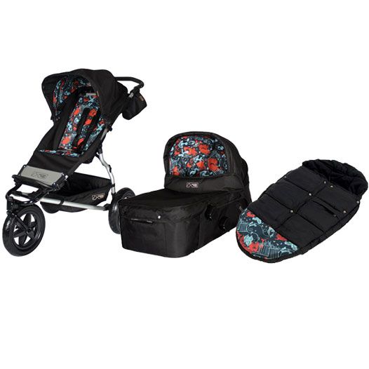 Mountain Buggy Urban Jungle Single Stroller + Carry Cot + Footmuff in