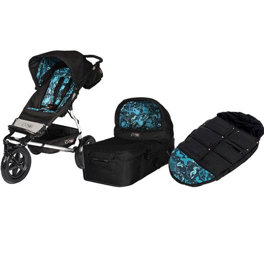 Mountain Buggy Urban Jungle Single Stroller + Carry Cot + Footmuff in