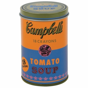 Mudpuppy Andy Warhol Soup Can Crayons - Orange