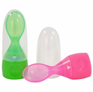 Munchkin Click Lock Food Pouch Spoons, 2-pk - Green/Pink