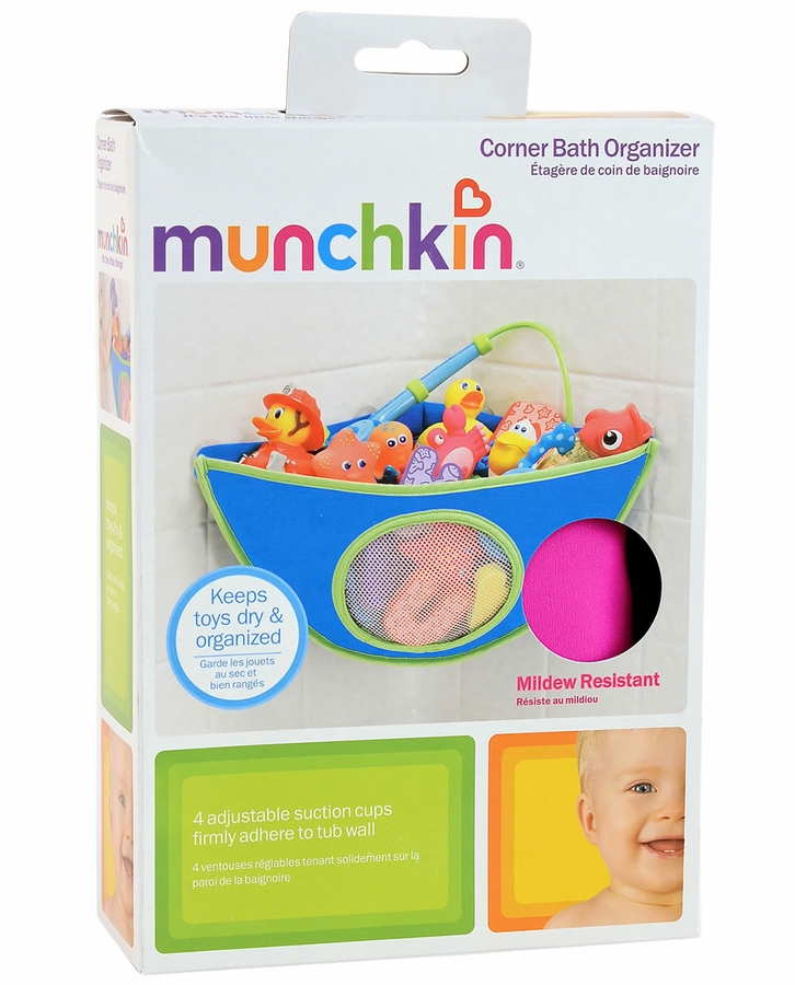Munchkin Corner Bath Toy Organizer Pink