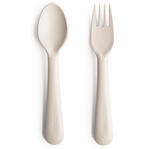 Mushie Fork & Spoon Set - Ivory