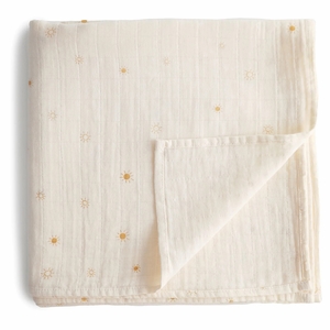 Mushie Organic Cotton Muslin Swaddle Blanket - Sun