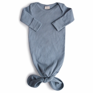 Mushie Ribbed Knotted Baby Gown - Tradewinds