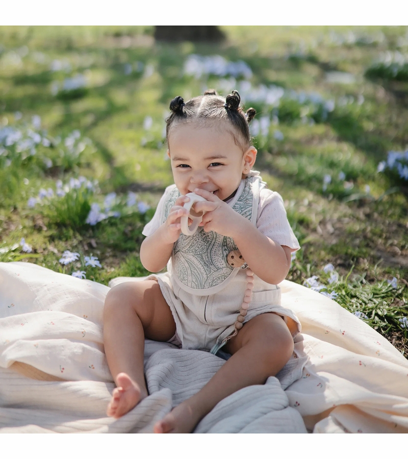 Mushie Silicone Pacifier Clip Eva Blush