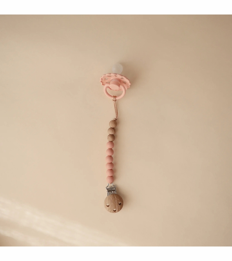 Mushie Silicone Pacifier Clip Eva Powder