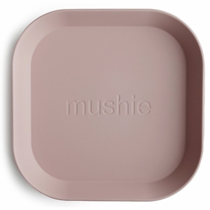 Mushie Square Dinnerware Plates, Set of 2 - Blush