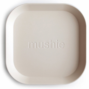 Mushie Square Dinnerware Plates, Set of 2 - Ivory