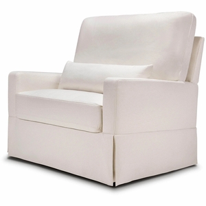 Namesake Crawford Pillowback Chair and a Half, Comfort Swivel Glider - Performance Cream Eco-Weave