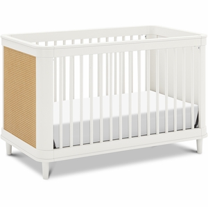 Namesake Marin w/ Cane 3-in-1 Convertible Crib - Warm White / Honey Cane