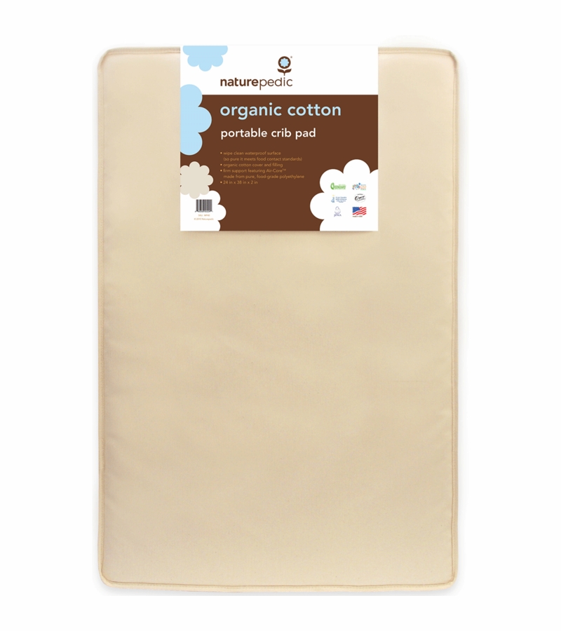 Naturepedic Organic Cotton Mini Crib Mattress 24x38x2 Natural