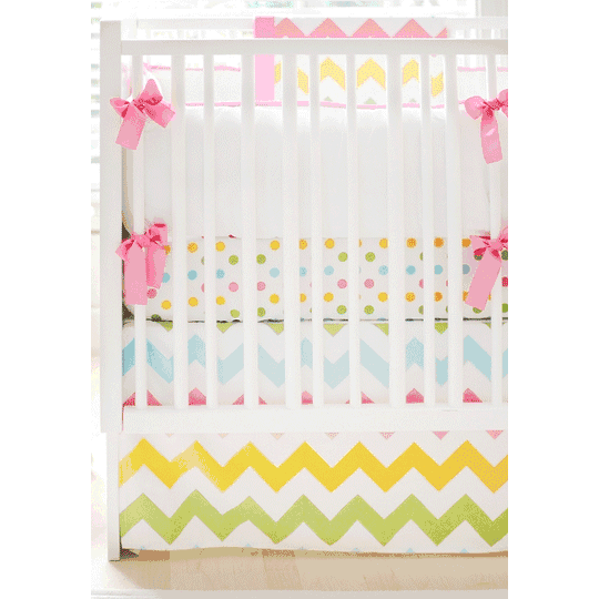 New Arrivals Zig Zag Rainbow 4 Piece Baby Crib Bedding Set