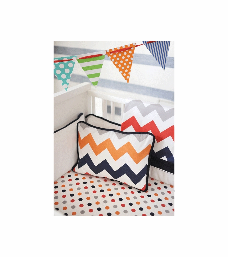 New Arrivals Zig Zag Rugby 3 Piece Baby Crib Bedding Set