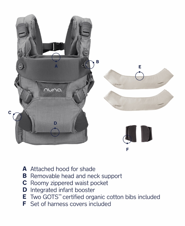 Nuna CUDL 4 in 1 Baby Carrier Softened Thunder