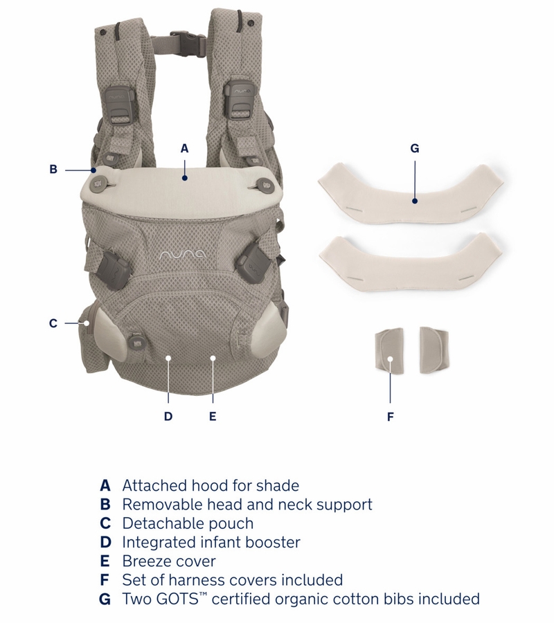 Nuna CUDL Clik 4 in 1 Baby Carrier Fog