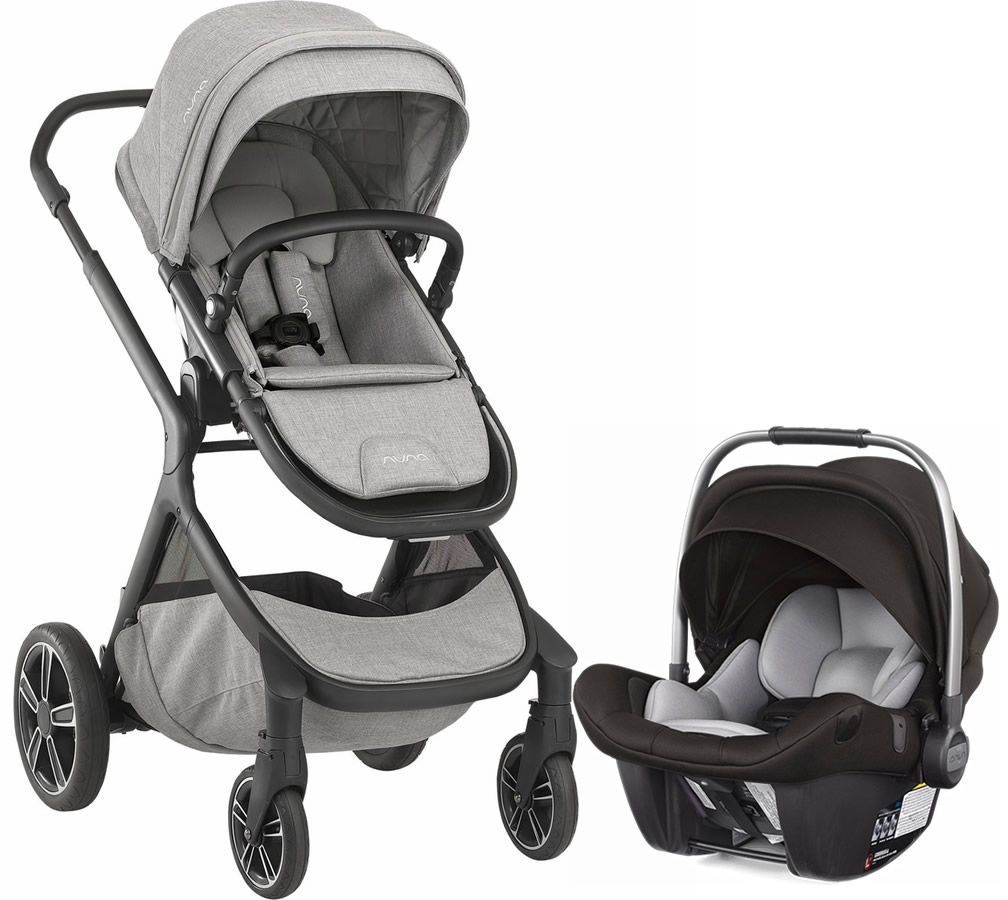 Nuna Demi Grow + Pipa Lite LX Travel System Frost/Caviar