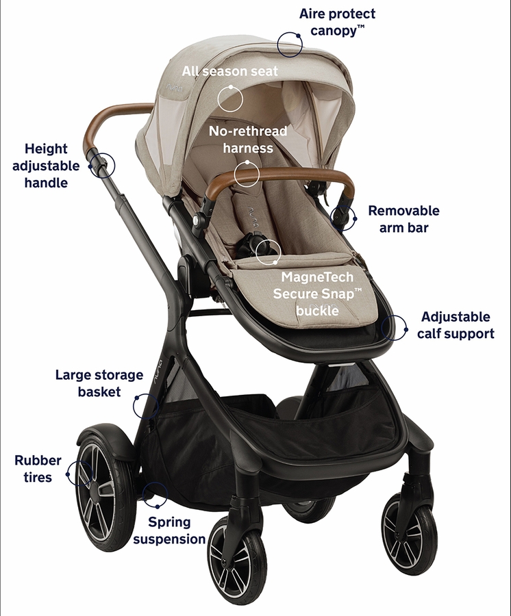 Nuna DEMI Grow + PIPA Lite RX Twin Travel System with Aire Protect