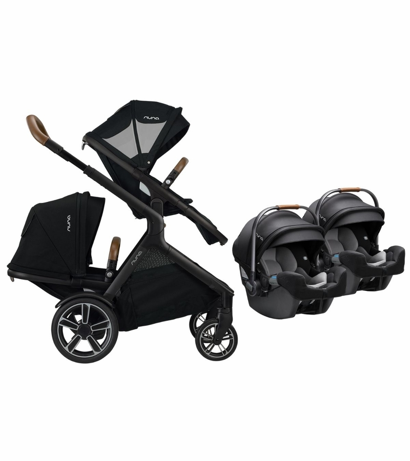 Nuna DEMI Grow + PIPA RX Twin Travel System with Aire Protect Canopy