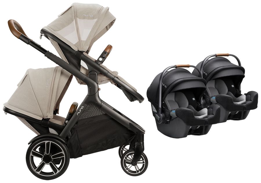 Nuna DEMI Grow + PIPA RX Twin Travel System with Aire Protect Canopy