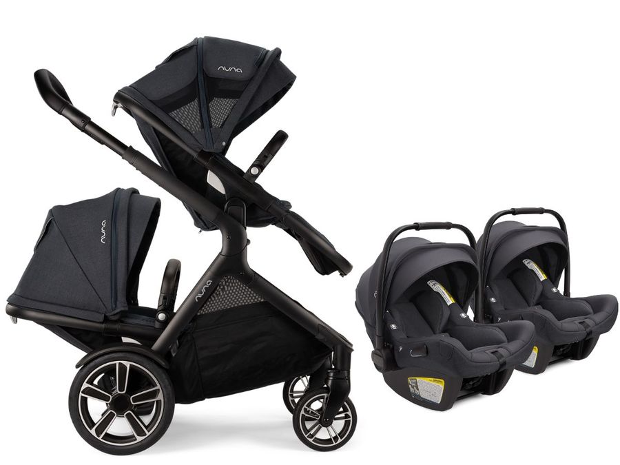 Nuna DEMI Grow + PIPA RX Twin Travel System with Aire Protect Canopy