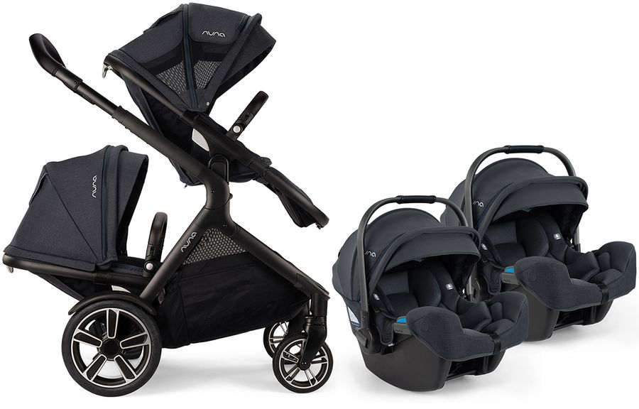 Nuna DEMI Grow + PIPA RX Twin Travel System with Aire Protect Canopy