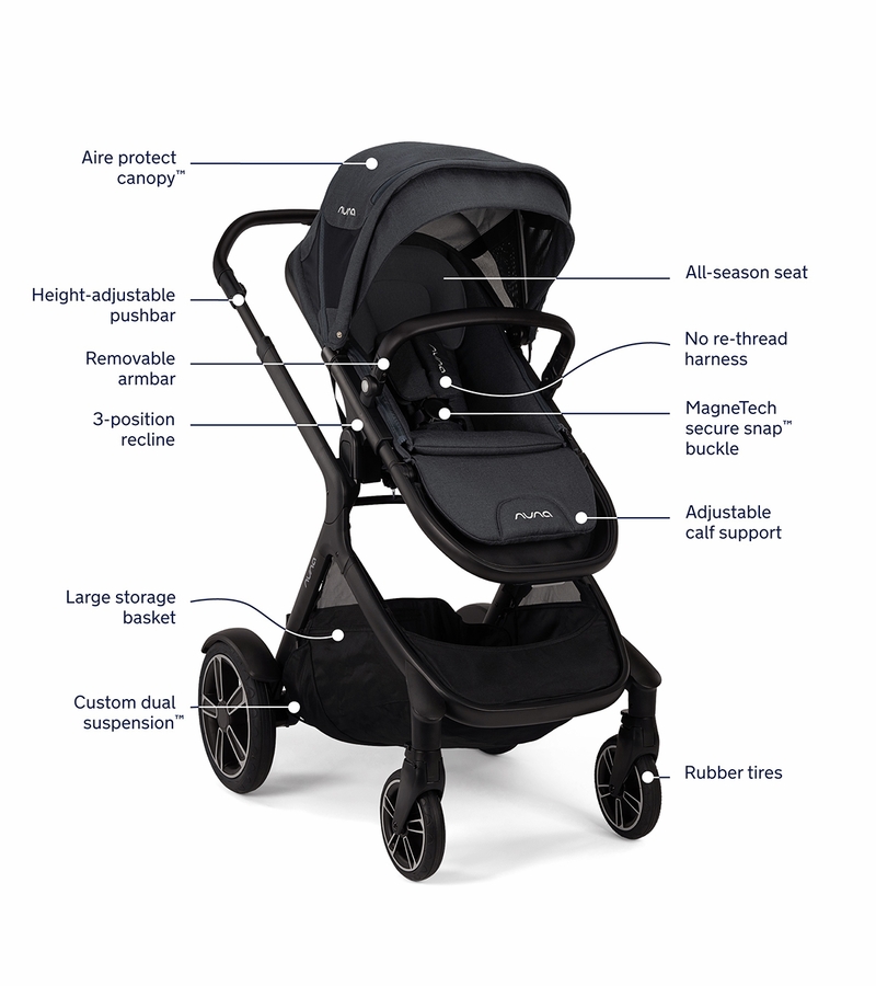 Nuna DEMI Grow + PIPA RX Twin Travel System with Aire Protect Canopy