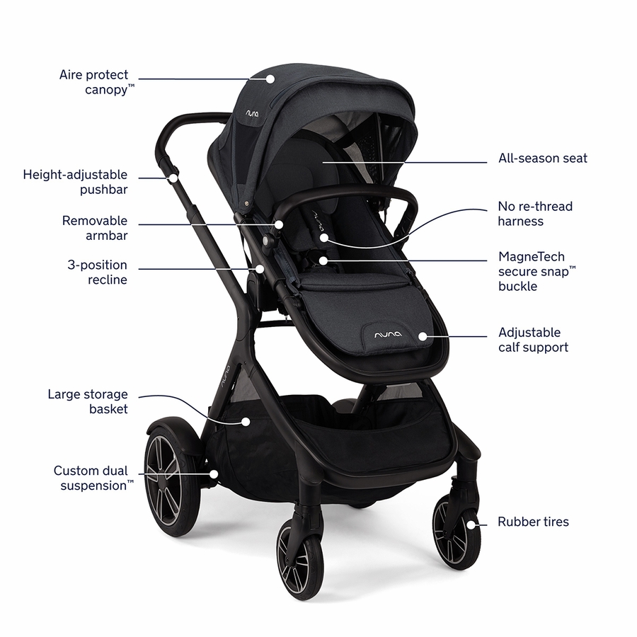 Nuna DEMI Grow + PIPA RX Twin Travel System with Aire Protect Canopy