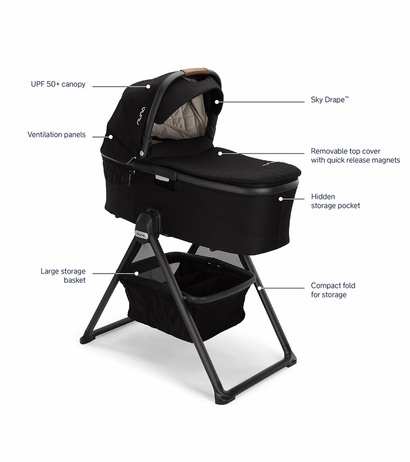Nuna DEMI Grow Stroller + with Stand Bundle Caviar