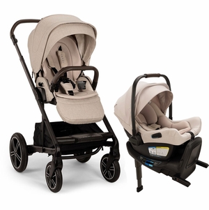 Nuna MIXX Next with Magnetic Buckle + PIPA Aire RX Travel System Bundle - Biscotti / Biscotti