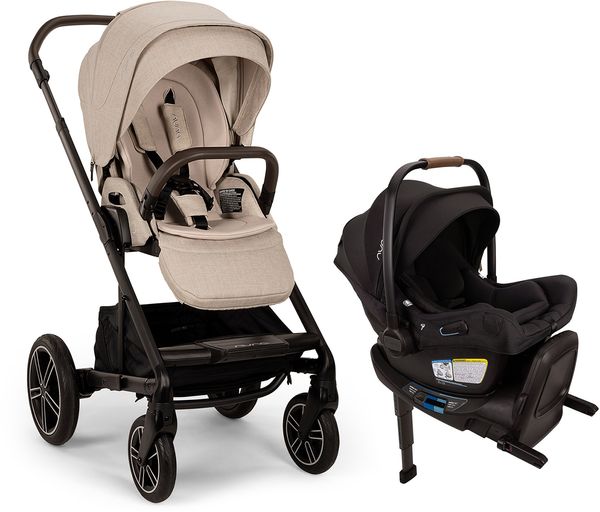 Nuna MIXX Next with Magnetic Buckle + PIPA Aire RX Travel System Bundle - Biscotti / Caviar