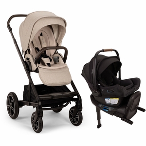 Nuna MIXX Next with Magnetic Buckle + PIPA Aire RX Travel System Bundle - Biscotti / Caviar