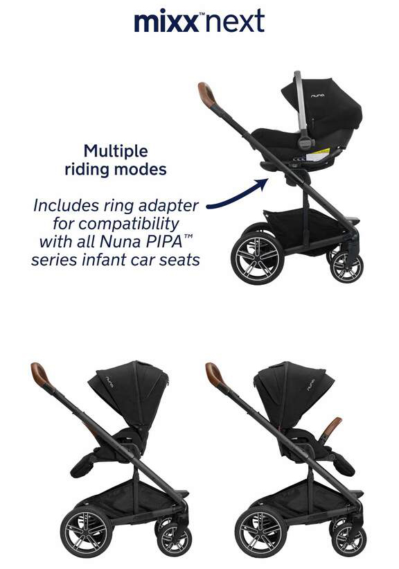Nuna MIXX Next with Buckle + PIPA Aire RX Travel System Caviar