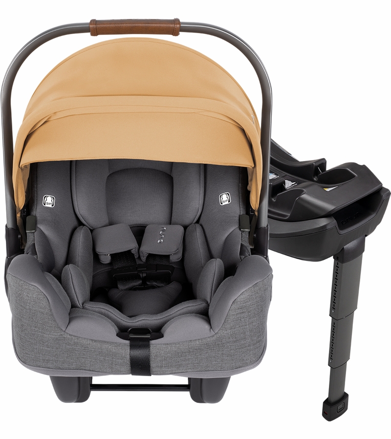 Nuna PIPA RX Lightweight Infant Car Seat + RELX Base with Load Leg Camel
