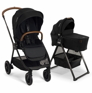 Nuna TRIV Next Stroller + LYTL Bassinet + Stand Bundle - Caviar / Caviar